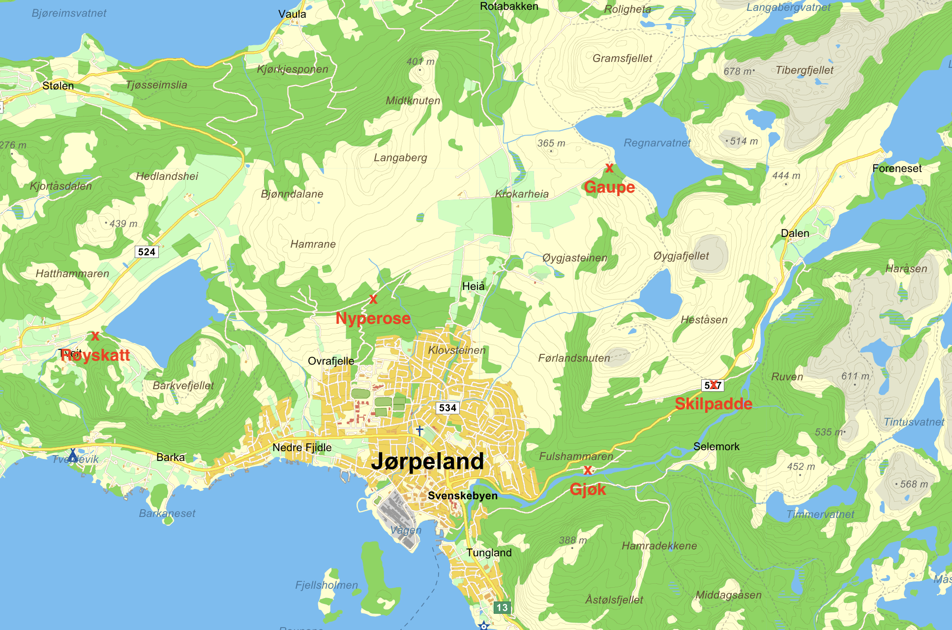 Kart Over Jørpeland
